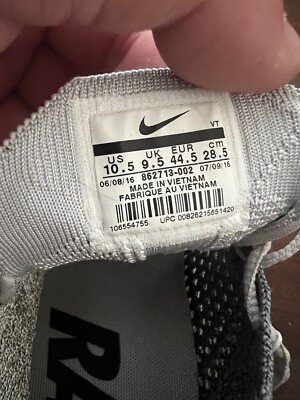 Size Nike Flyknit Racer Pure Platinum