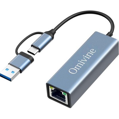 USB C auf Ethernet Adapter mit USB 3.0 auf RJ45 1000 Mbps Verkabeltes Netzwer...