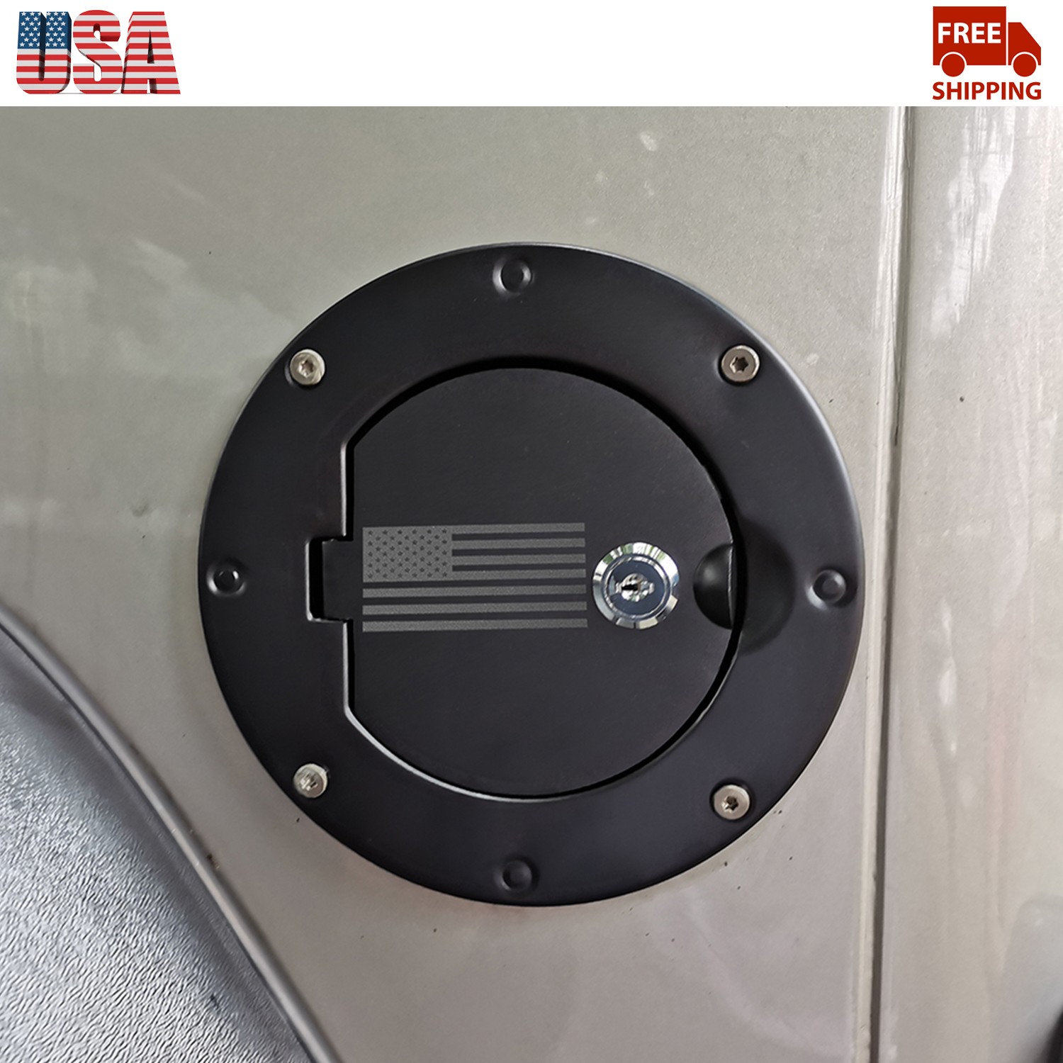 For Jeep Wrangler TJ 97-06 Black Accessories Door Fuel Filler Cover Gas Tank Cap