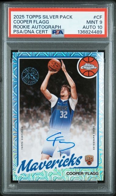 2025 TOPPS SILVER PACK 1980-81 TOPPS CHROME RC AUTO COOPER FLAGG PSA 9 AUTO 10