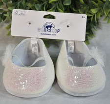 New Build A Bear White Sequin Ballet Flats NWT BAB Ballerina Shoes Sequin