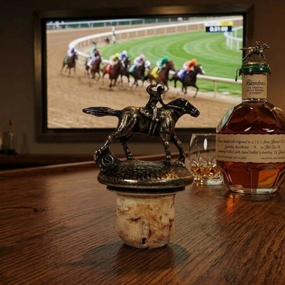 Blanton s Bourbon Horse & Jockey Brass Bottle Stopper   Letter S