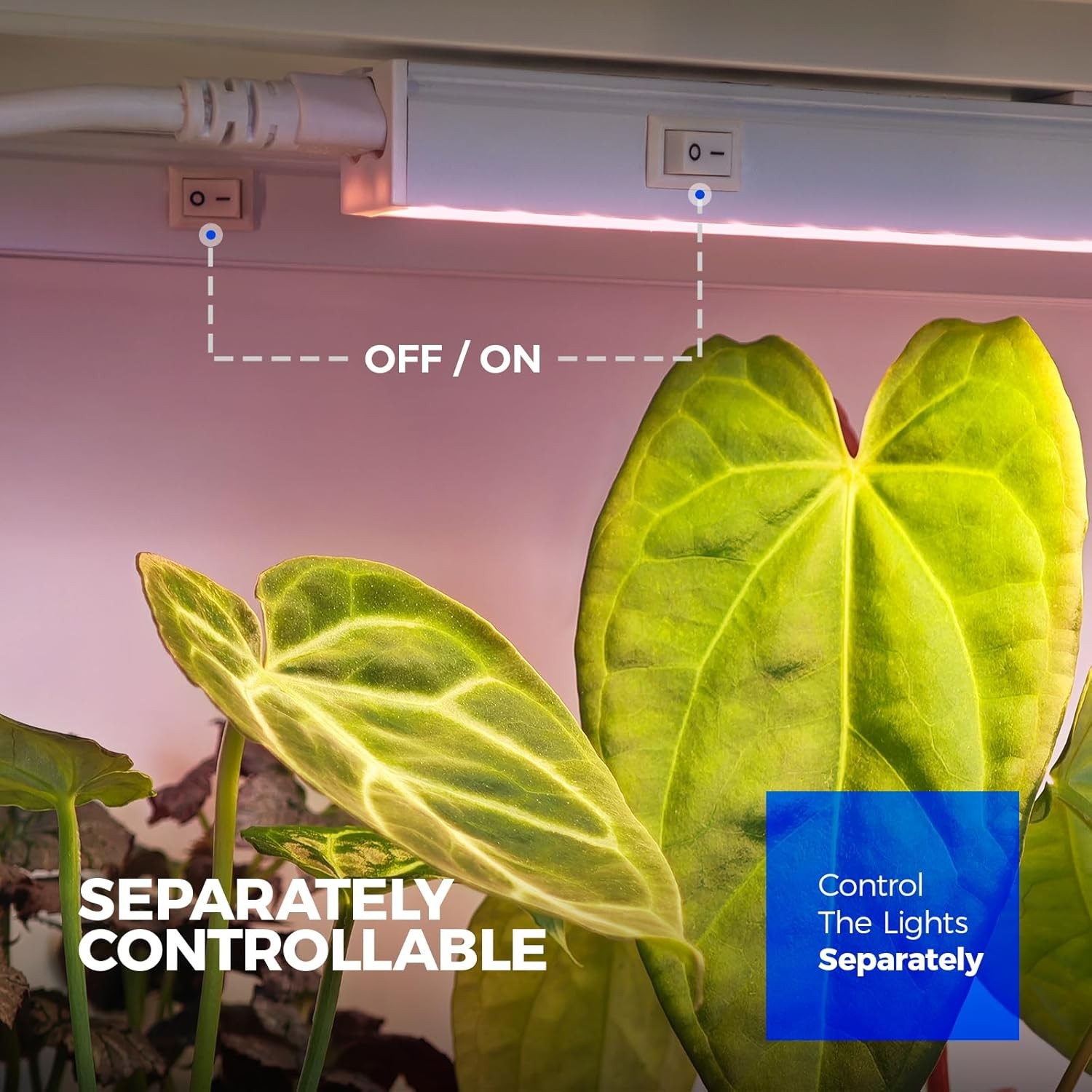 Barrina 8x LED T5 Grow Plant Light Pinkish White Full Spectrum 3FT 128W (8x16W)