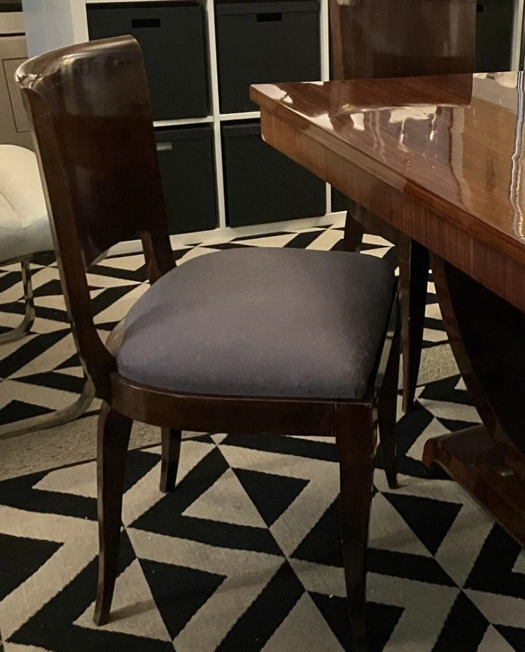 SET OF 6 FRENCH ART DECO DINING CHAIRS, 1930s Leleu Deskey Ralph Lauren Style! - Image 2 of 4