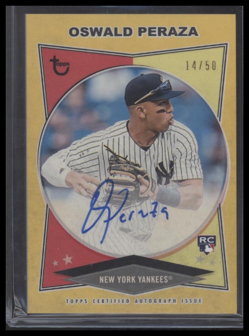 2023 Topps Chrome Update #AC-OP Oswald Peraza Autographs Gold Wave #/50