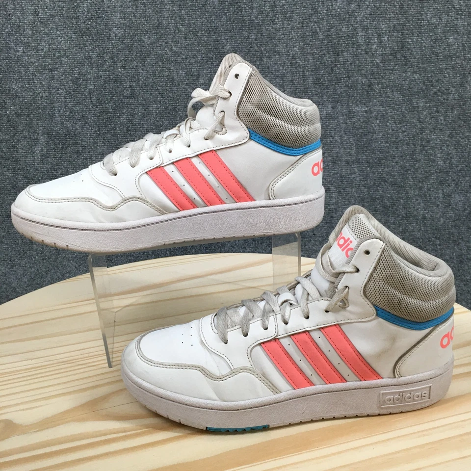 Adidas Shoes Youth 6 Hoops Mid 3.0 Athletic Mid Top Sneakers White Multicolor - Image 2 of 4