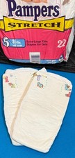  2 Vintage Pampers STRETCH For Girls Plastic Diapers Size 5 XL
