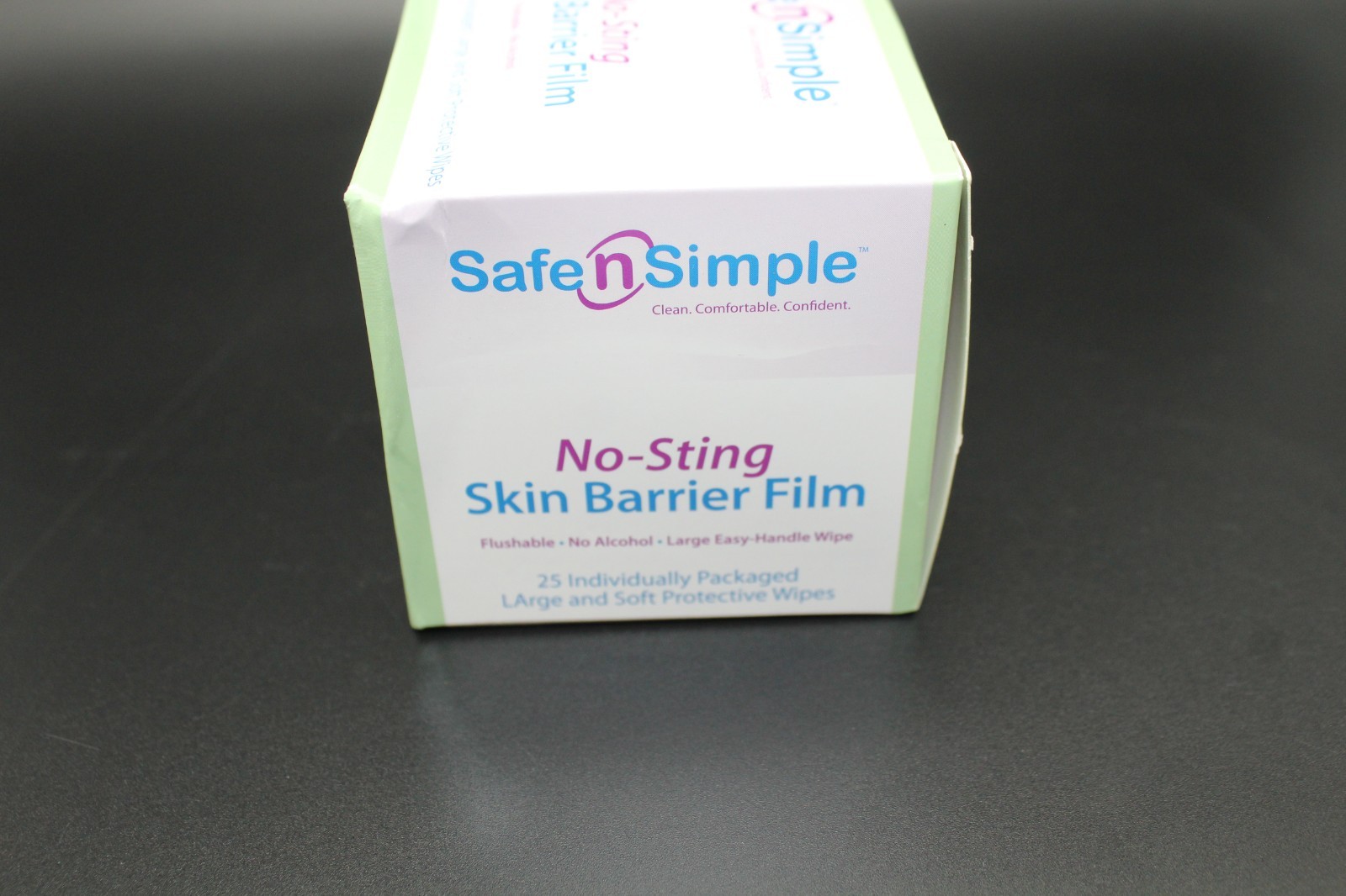 Box of 25 Safe n Simple SNS00807 NO-STING Ostomy Skin Barrier Film Wipes