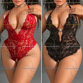 Women Lace Sexy-Lingerie Nightwear Babydoll Sleepwear Bodysuit Dress Plus Size