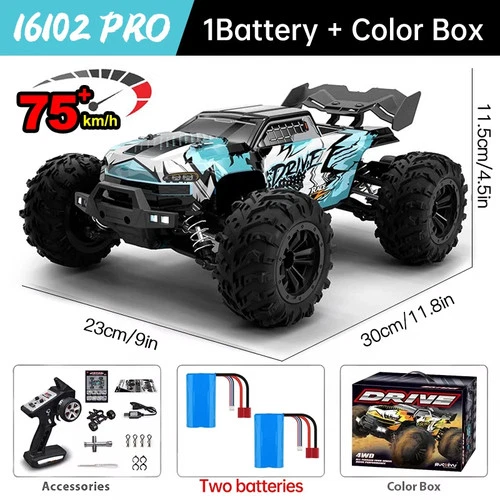 WLtoys 16102 Pro 1:16 75KM 4WD RC (BRUSHLESS) Truggy With LED