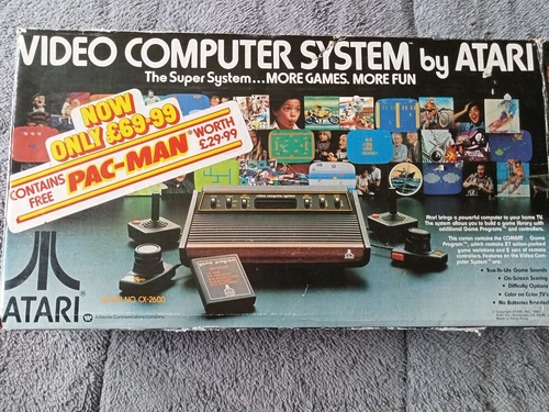 Boxed Atari 2600 Video Computer System,(Woody) + Vintage Retro Games,