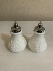 Vintage Milk Glass Salt and Pepper Shakers-B