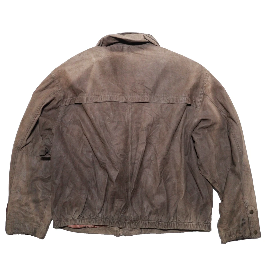 Chaqueta de Colección Adventure Bound Hombres XL Cuero Bombardero Aviador Gancho Cierres Resistente Foto 3 de 4