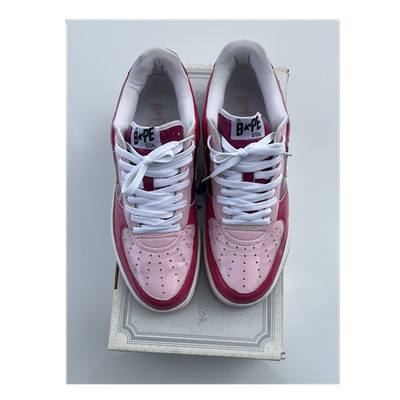 RARE! A Bathing Ape BAPE STA FS-001 Low Pink/White/Red Patent Leather 2006FS-001