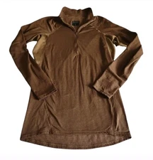 Beyond Clothing Systems Large Brown 1/4 Zip Pullover Baselayer