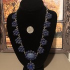 Vintage Estate STERLING SILVER, LARIMAR & LAPIS LAZULI Necklace, STAMPED "925" — photo 1