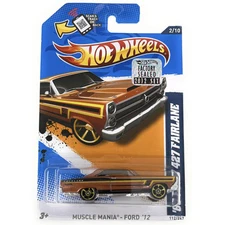 Hot Wheels 2012 Muscle Mania - 66 Ford 427 Fairlane (Metalflake Copper) #112