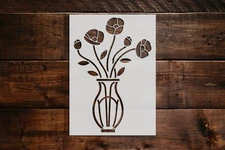 Flowers in a Vase Stencil - Art and Wall Stencil
