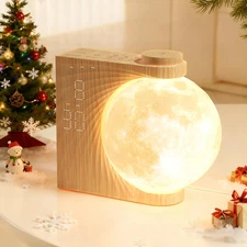 Moon Light Alarm Clock 10 Color Ambience Modes Wake Up Light White Noise Display
