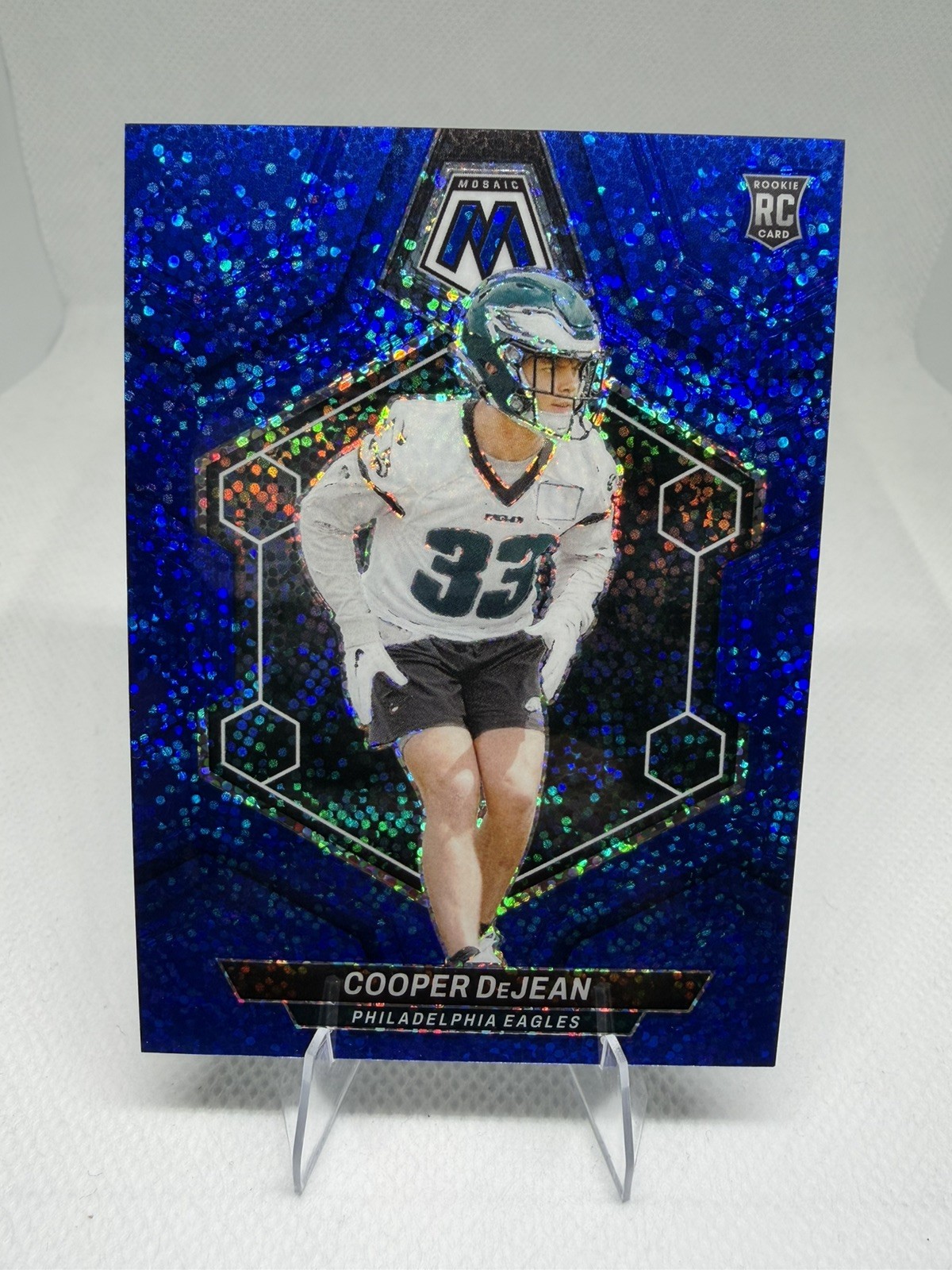 2024 Panini Mosaic - Cooper DeJean #340 Blue Sparkle Prizm /96 (RC)