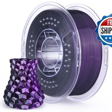 ELEGOO Silk PLA 3D Printer Filament 1.75mm Dual Color Black Purple 1KG