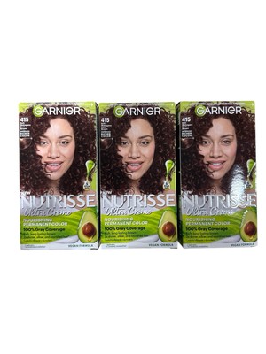 Garnier Nutrisse Nourishing Hair color Soft Mahogany Dark Brown 3 Boxes G-415