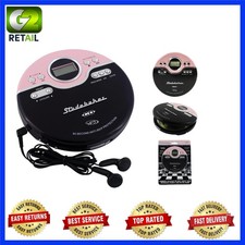 Portable Pink Black Personal CD/MP3 Player with FM Radio - Anti-Skip Feature