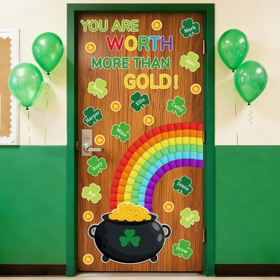 St. Patrick' s Day Classroom Door Decoration 3D Irish Bulletin Board Set Shamro 