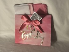 Hallmark Happy Birthday Gift Bag with Ribbon Tissue Paper - Pink Gold