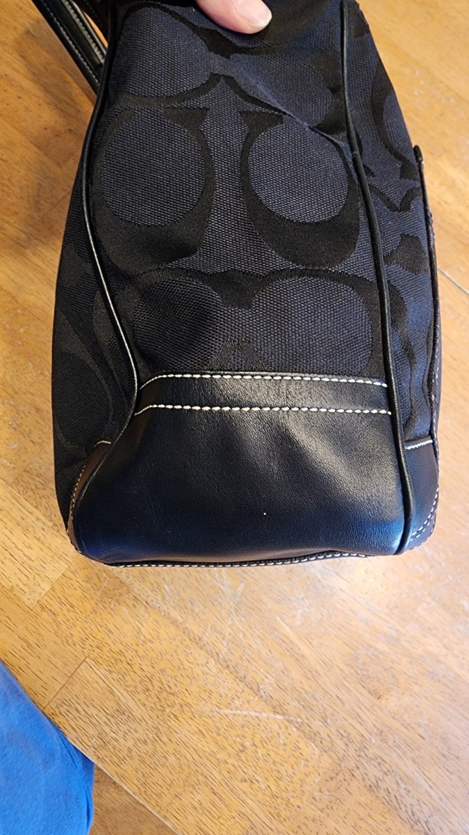 Y2k Coach Ergo shoulder bag black signature C jacquard & black
