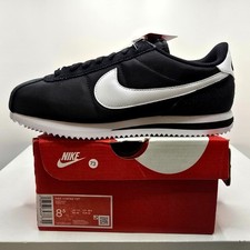 Nike Cortez Textile HF0263-001 Men 8.5 Running Shoe Black White Athletic Sneaker