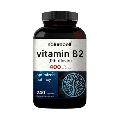 NatureBell Vitamin B2 (Riboflavin) 400mg - 240 Capsules 240 Count (Pack of 1)