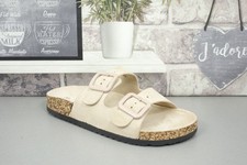 flat buckle sliders slip ons mules womens summer sandals open toe footbed new