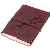 Notizbuch, Lederbuch, Tagebuch Mit Ledereinband 50 Seiten - Hamsa Hand 9*12 Cm