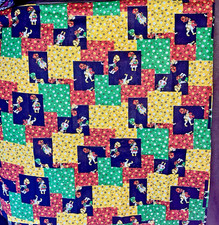 VTG CHEATER QUILT Novelty Ditsy Patchwork Holly Hobbie Sunbonnet Sue BTFE