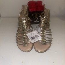 Olivia Miller Metallic Gold Kids Girls Sandals Size 1