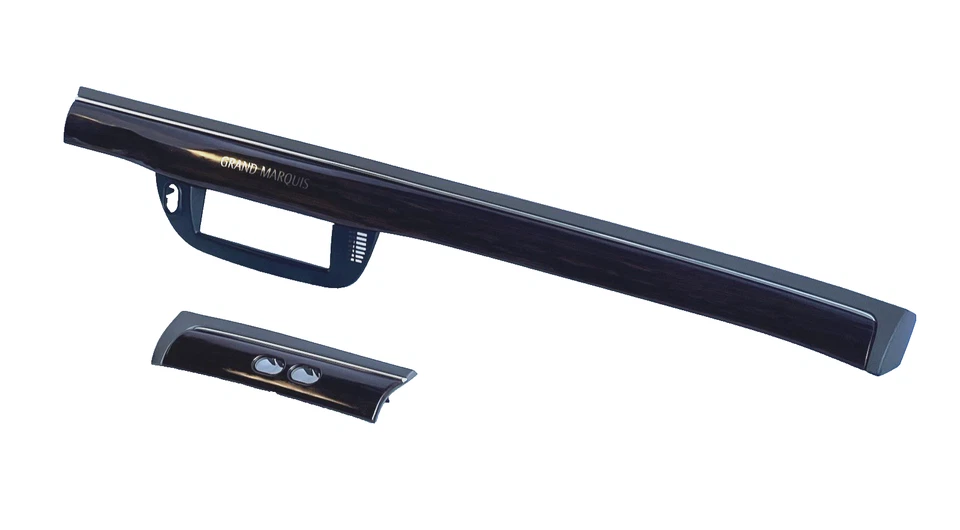 1998-2011 Mercury Grand Marquis painel central moldura acabamento listras conjunto grão de madeira fabricante de equipamento original - Imagem 3 de 4