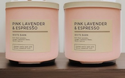 2 LOT Bath &  Body Works PINK LAVENDER & ESPRESSO 3-wick Scented Candle  14.5 oz