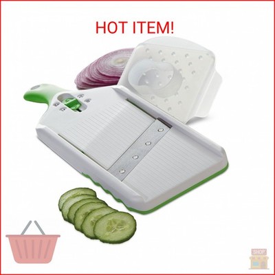 PrepSolutions Adjust-A-Slice Mandoline Slicer, Green   Adjustable Thickness, Per