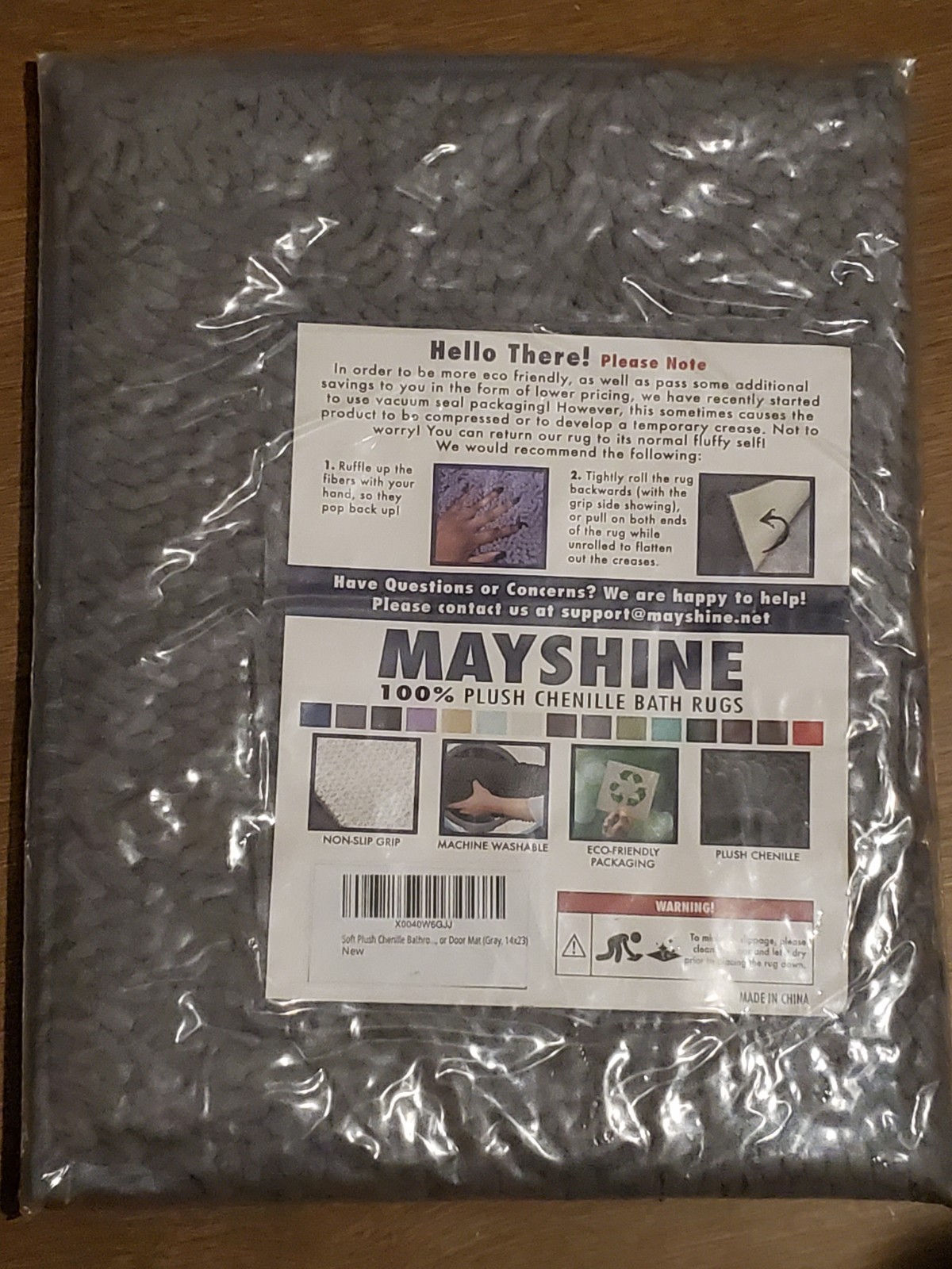 Luxury Mayshine Plush Chenille Bath Mat 14x23 Soft Absorbent Non-Slip