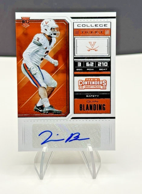 2018 Panini Contenders Draft Picks Quin Blanding #219 Rookie Auto UVA