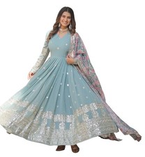 Wedani Faux Georgette Embroidered Work Anarkali Kurta Set for Women