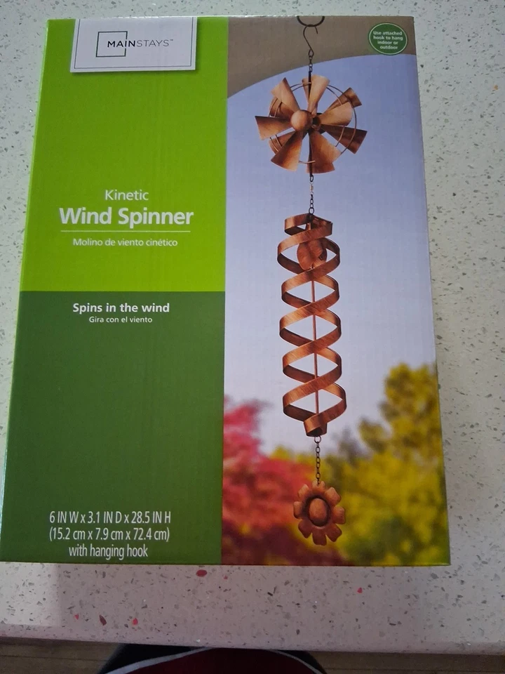Carillón de viento de metal cinético jardín patio arte 3D giratorio molino de viento decoración de patio Foto 4 de 4