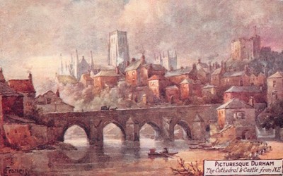 TUCK ALTE TOPIGRAPHISCHE POSTKARTE DURHAM CASTLE UNBENUTZT GD PLUS SEHR GUT