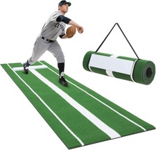 New 10x3ft Softball Pitching Mat with Rubber, EVA Anti-Slip Backing