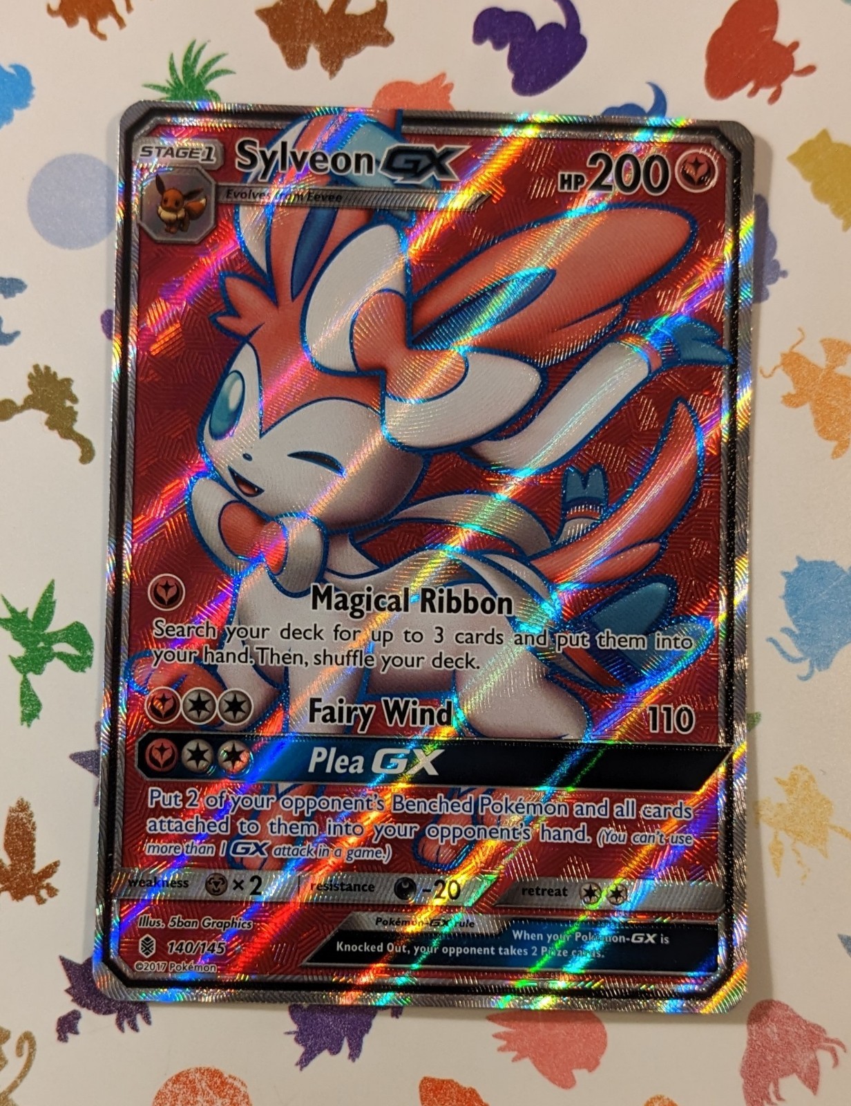 Pokemon TCG Sylveon GX 140/145 Sun Moon Guardians Rising Full Art English 2017