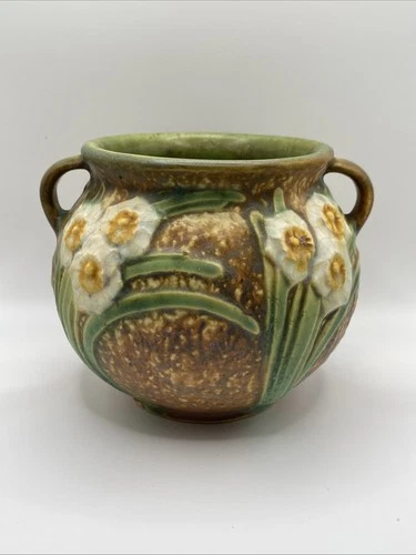 roseville jonquil Double Handled 4 Inch Vase