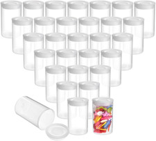 Clear Film Canisters 30PCS 35mm Plastic Containers with Caps for Small Items