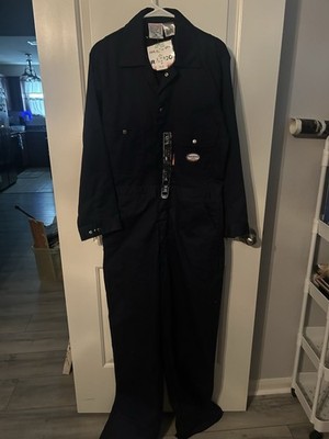 RASCO FR Flame Resistant Coveralls Mens Size 42x32 Navy Blue Unlined HRC2/NFPA