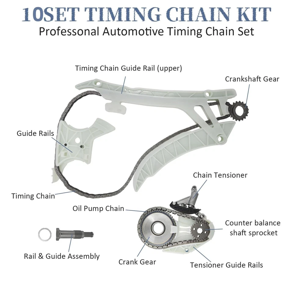 Kit de cadena de distribución del motor con cadena de transmisión de bomba de aceite compatible con BMW 228i 32... Foto 2 de 4